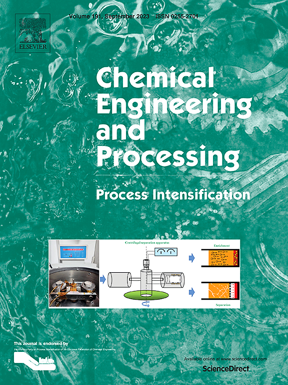 Go to journal home page - Chemical Engineering and Processing - Process Intensification